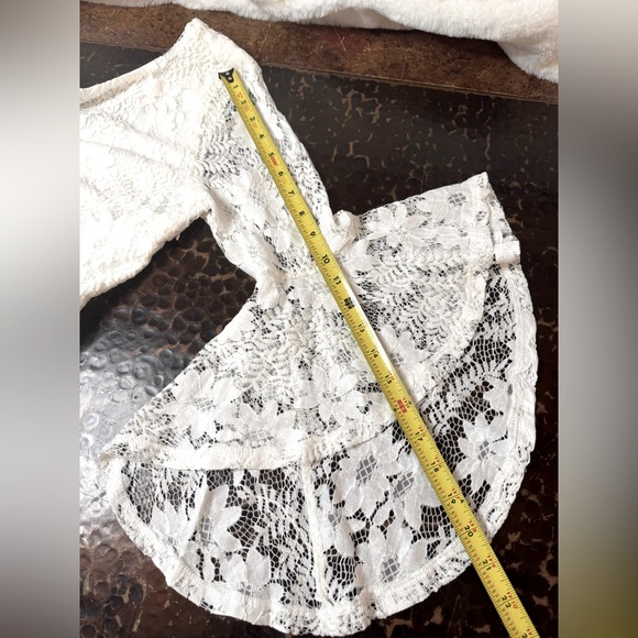Lulus Allure 'Em In White Lace Bell Sleeve Bodycon Boho Fairycore Mini Dress - Picture 14 of 16